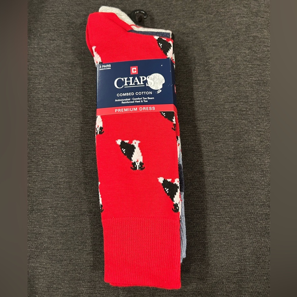 CHAPS NWT Ralph Lauren men’s cotton socks. Premium dress socks. 3 pairs